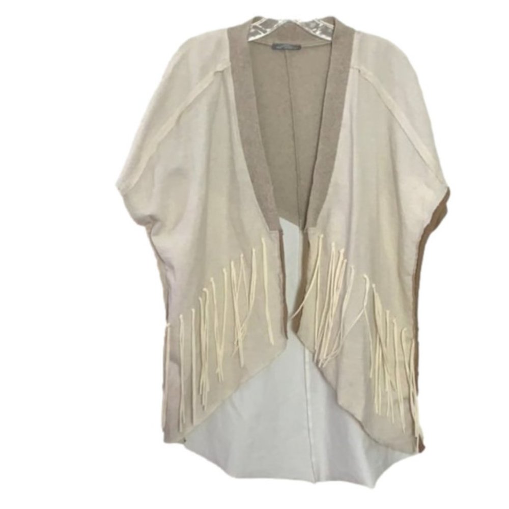 Zara fringed vest cardigan